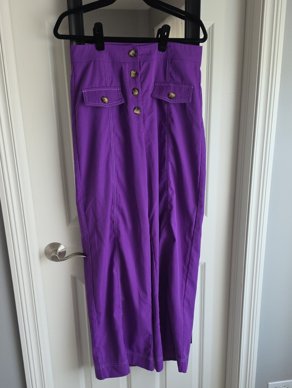 High-Waist Purple Wide-Leg Pants
